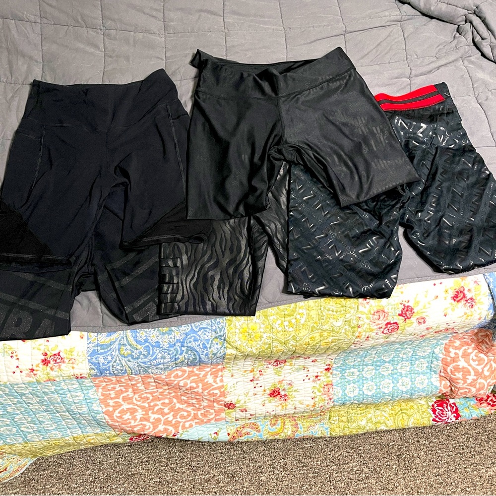 Zumba Wear Black Leggings and Shorts Lot Medium